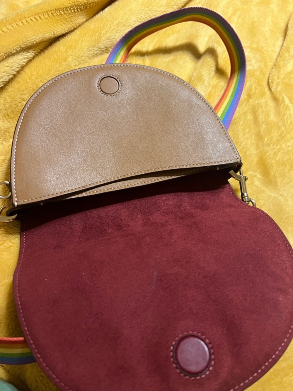 Coach Rainbow Signature Saddle Crossbody Bag - Brown with Multicolor Accents - Picture 4 of 4